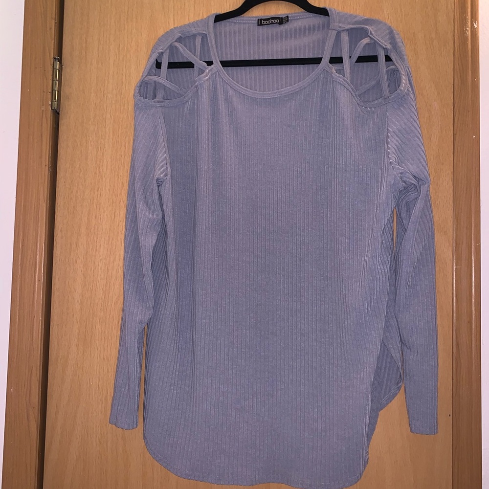 Light Purple Ribbed Cut Out